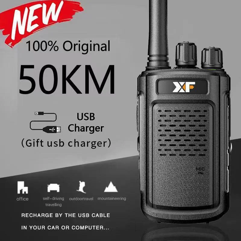 XF-888S 8W 5200mAh Walkie Talkie Two-way Radio UHF 400-470MHz 16CH Walkie-talkie Radios Transceiver Match Baofeng Radio