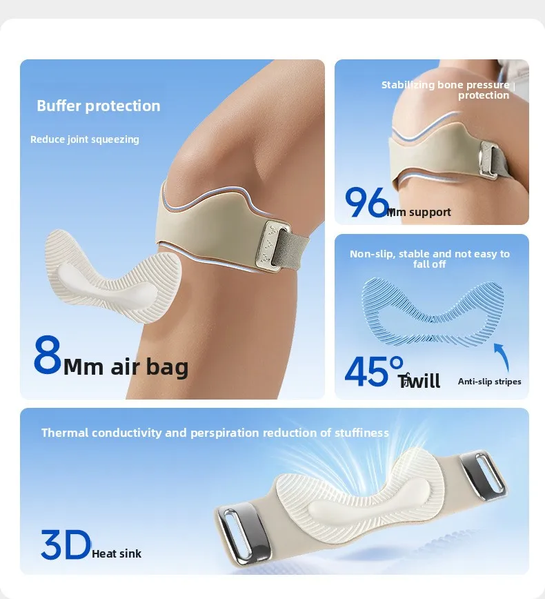 Airbag-Silikon-Patella-Gurt, Sport-Kniebandage, professionelles Kniegelenk, Anti-Verletzungen, atmungsaktive Outdoor-Übungen – Detail 5