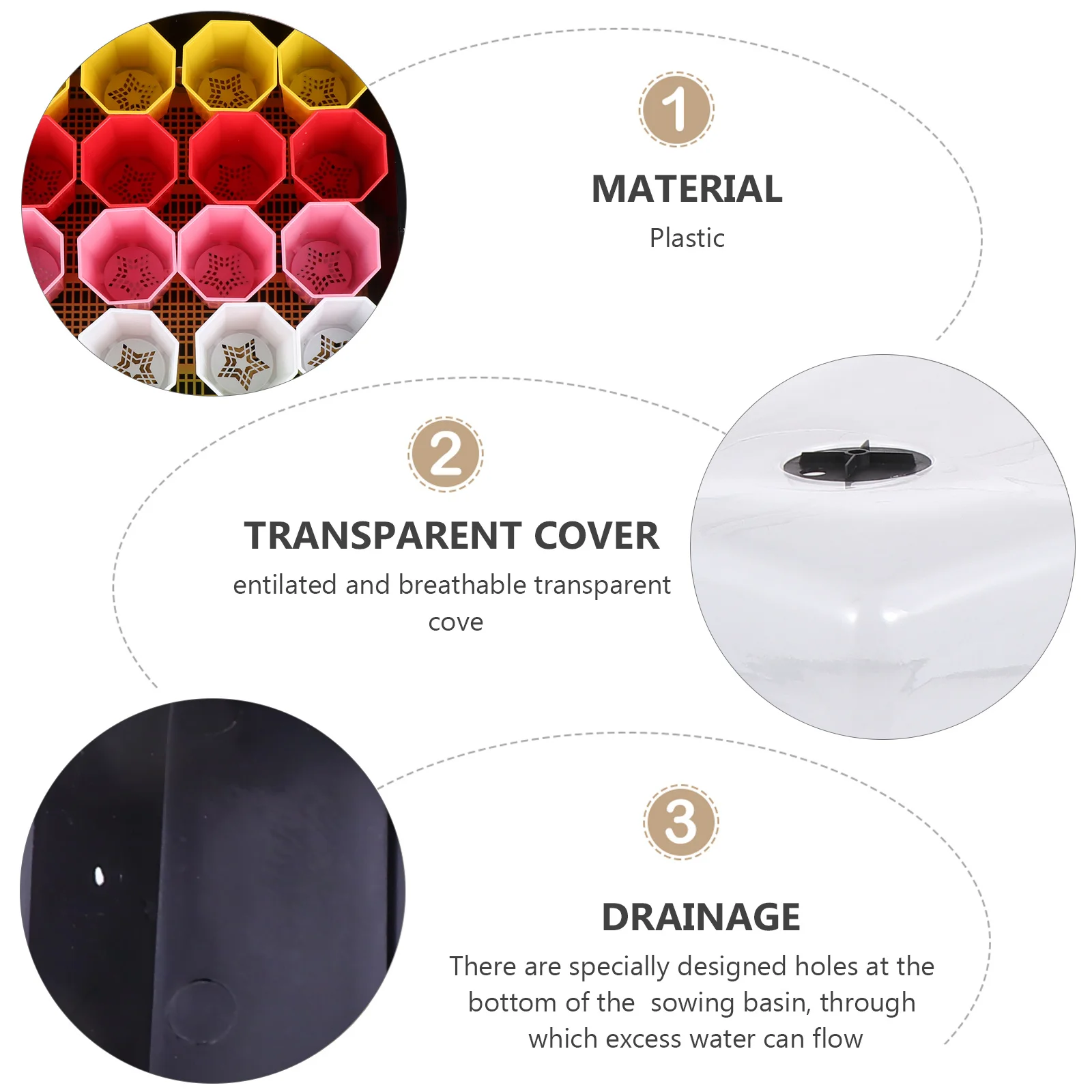 

1 Set Seedling Trays Starter Kit With Ventilated Dome Propagation Tray For Growing Vegetables Herbs Fast-Sprouting Cell Trays