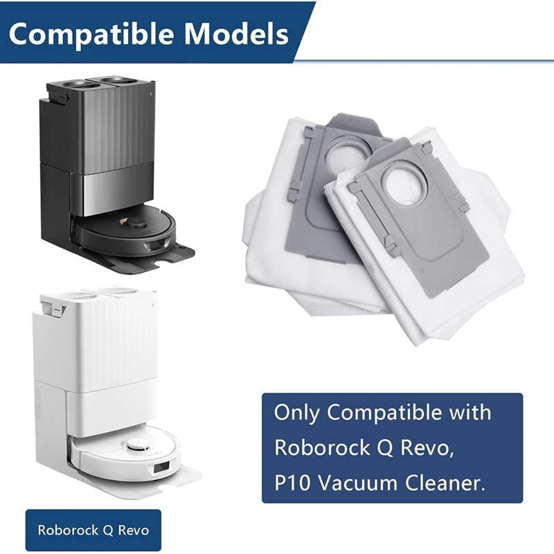 14 Pack Dust Bags For Roborock Q Revo Robot Vacuum Cleaner Large Capacity Disposable Bag Replacement