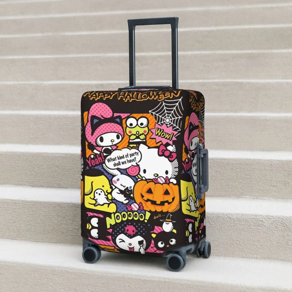 Sanrio Halloween Kuromi Hello Kitty My Melody Suitcase Cover Cute Cat Animal Business Flight Practical Luggage Case Protector