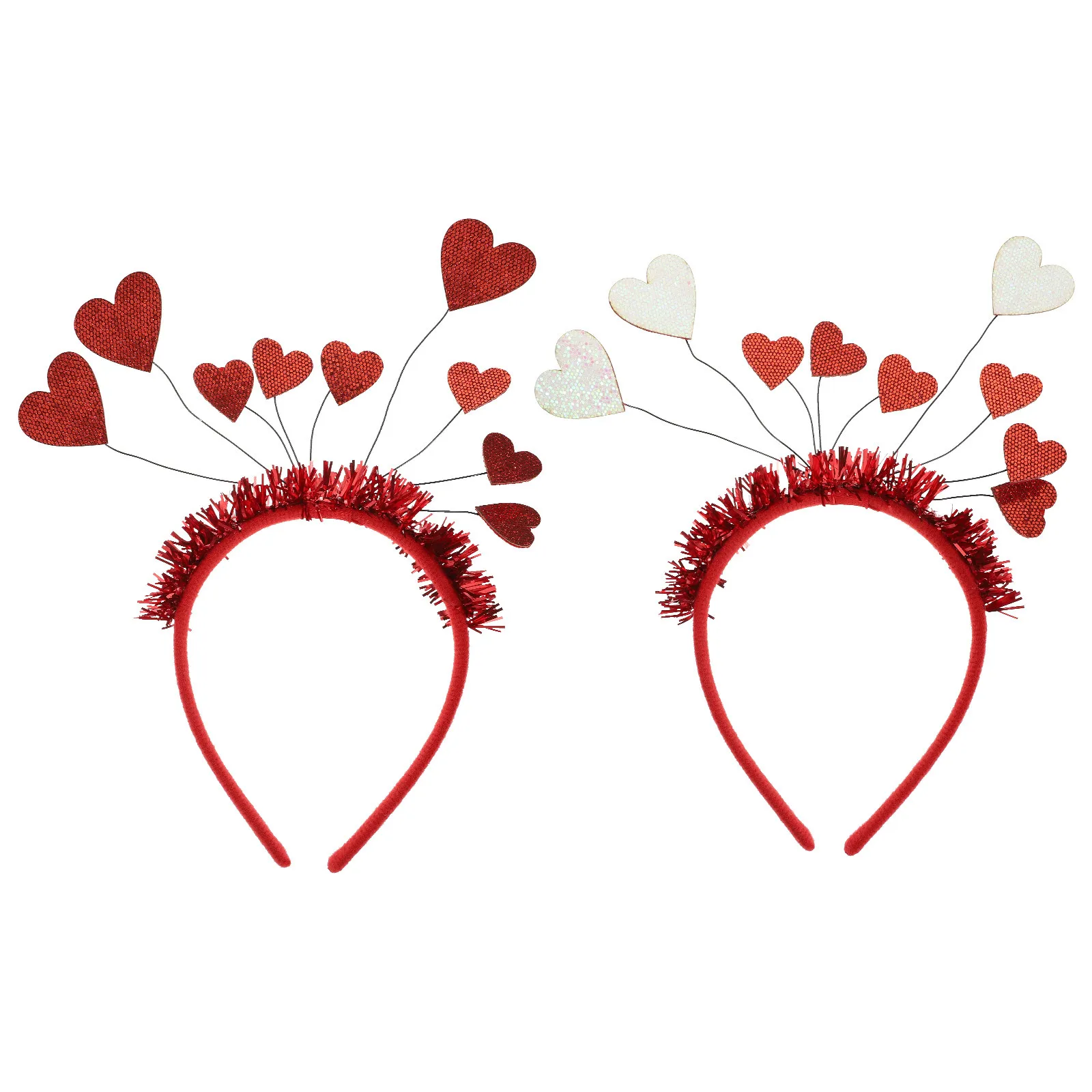 

2pcs Heart Shaped Hairband Delicate Love Design Lightweight Comfortable Party Wedding Festival Carnival Stage Performance Female