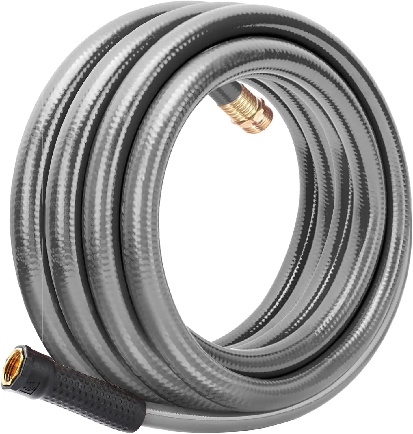 

No Kink Garden Hose 3/4 in x 25 ft - Flexible, Leakproof, Heavy Duty 5 Layer PVC Rubber, 500PSI Burst for Gardening & Lawn Care