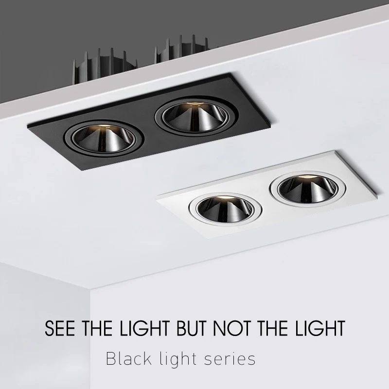 

Double Head LED Recessed Downlight Spot Light Ceiling LED Downlight Dimmable 220V 110V Ceiling Led Lamp Indoor Lighting