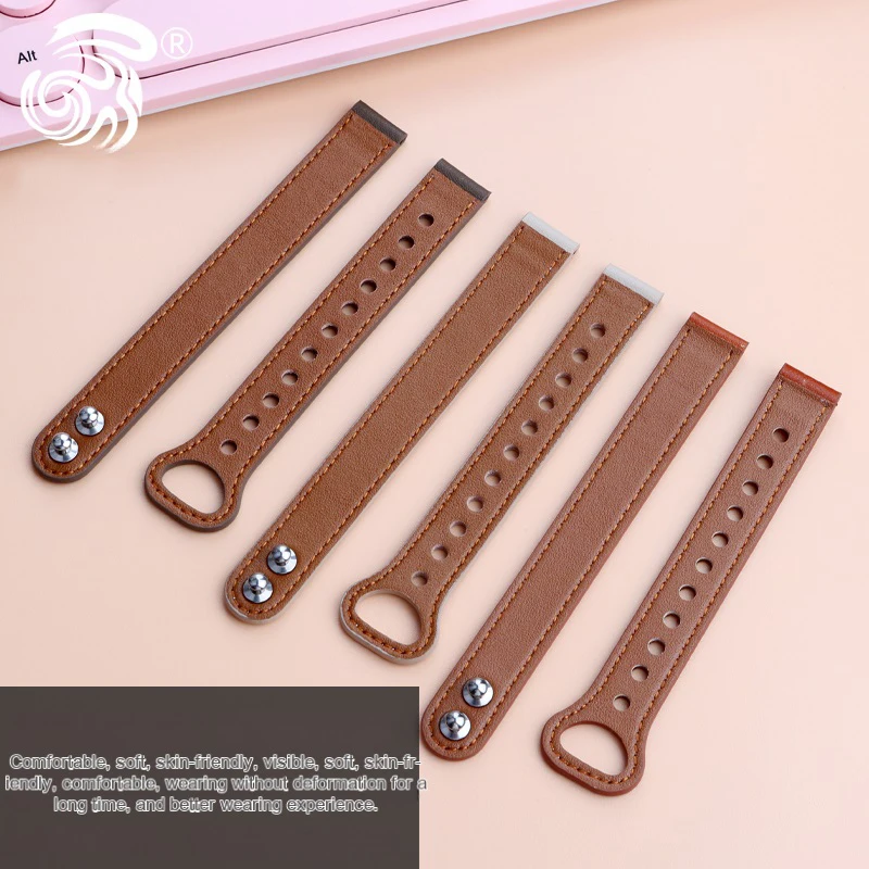 For New Garmin Watch Lily 2 Girls 14mm Genuine Leather Strap Lily2 Instagram Style Fashionable Loop Buckle Cowhide Watch Chain