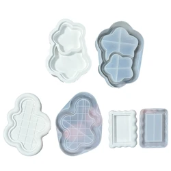 Resin Trays Mould DIY Accessory Mould Star/Cloud/Stone Pattern Saucer Moulds