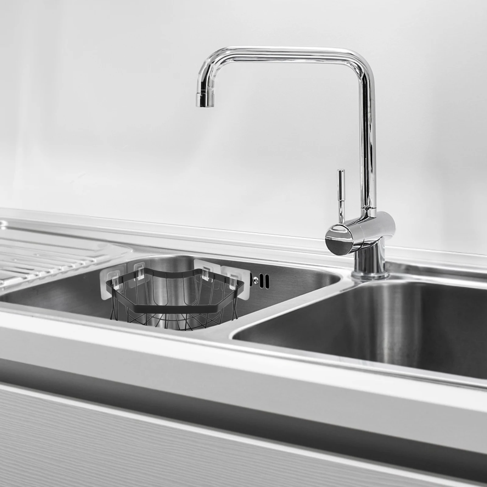 

Stainless Steel Sink Corner Drain Basket Organizer Sponge Holder For Kitchen Sink Dish Rag Stand Drying Rack Metal Sponges