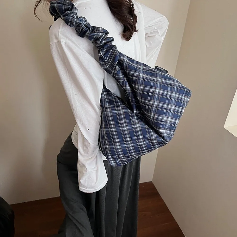 

Fashion Vintage Plaid Shoulder Bag Leisure Large Capacity Plaid Crossbody Bag Japanese Casual Women's Tote Bag Ladies