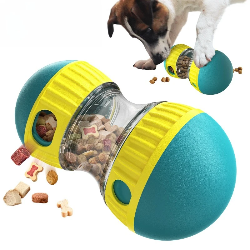 

Dog Toy Tumbler Leaky Food Ball Elliptical Track Rolling Ball Slowly Feeding Protects Stomach Increase Intelligence Pet Supplies