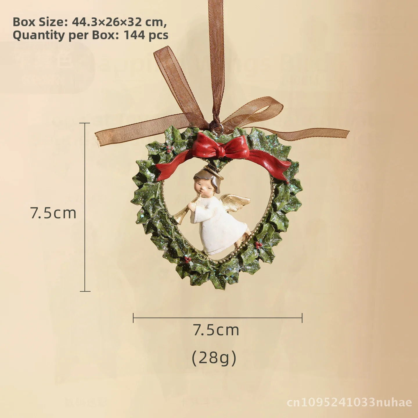 

3D Resin Christmas Tree Decoration Bell Pendant Retro Garland Holiday Decorations Cross-Border New Style Party DIY Accessories