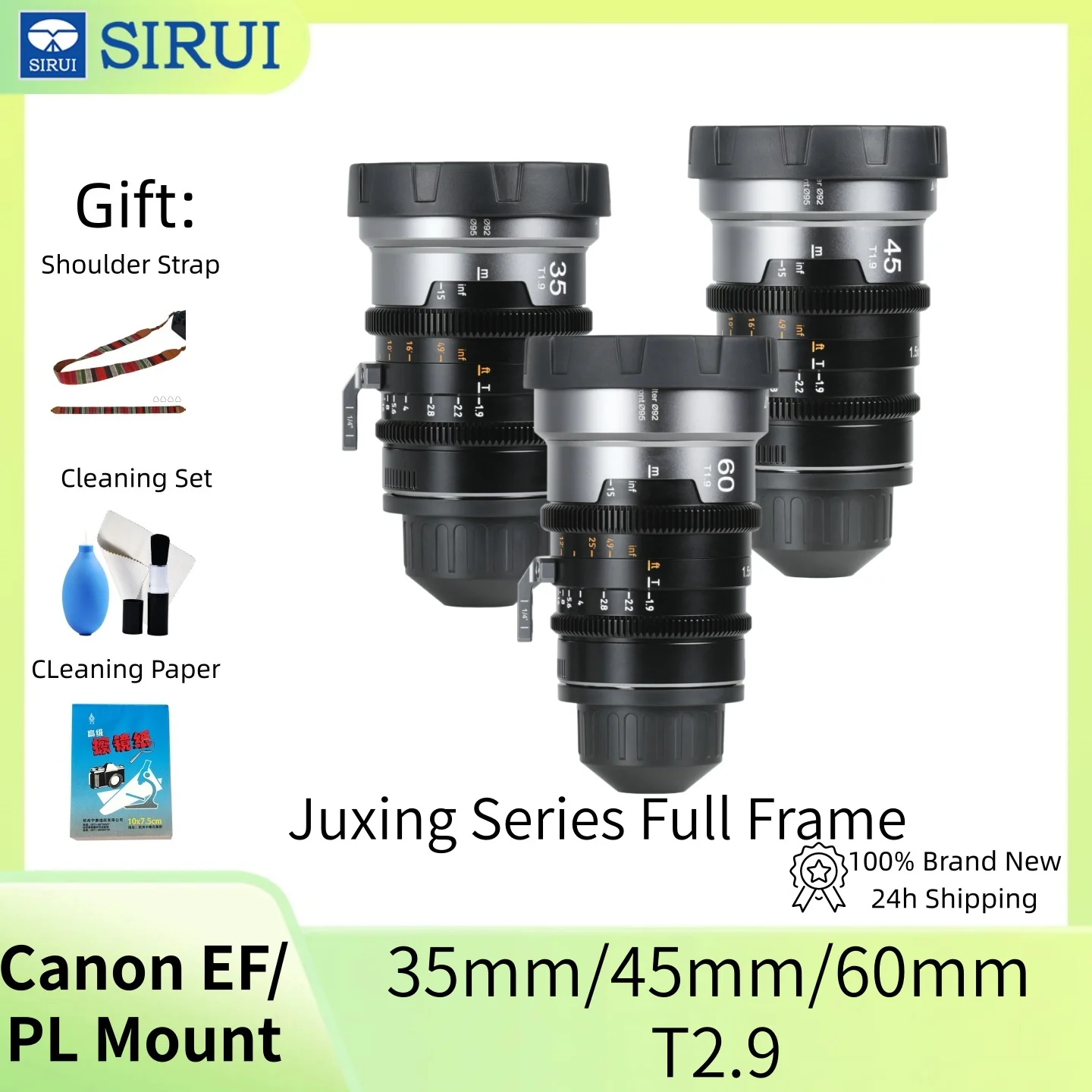 

SIRUI 35mm 45mm 60mm T1.9 1.5x IronStar Series Full-Frame Wide-Angle Movie Lens for Canon EF 5DIV 6DIV C700 PL S5M2 S1R S1H