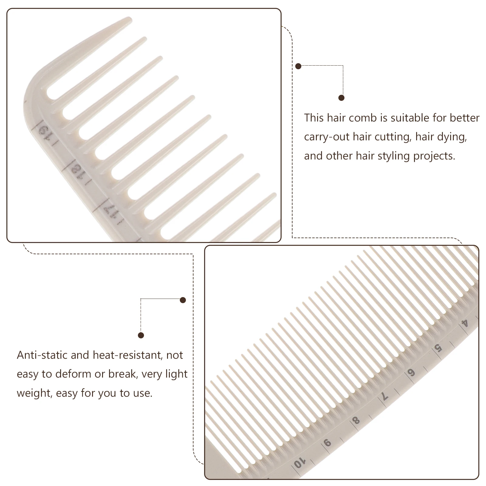 

2Pcs Hair Cutting Comb Salon Hairdressing Styling Pocket Combs with Scale Anti-Static Heat Resistant Barber Precision Ruler
