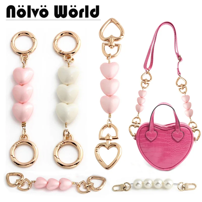 

1/2/5pcs Imitation Heart Pearl Chain Strap Extender Pearl Bag Chain Strap Extender Pearl Purse Chain Strap Extenders for Handbag
