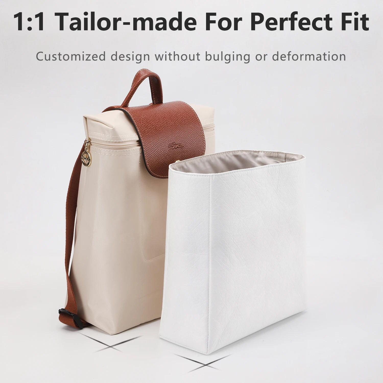 WUTA Bag Organizer For Longchamp Le Pliage Backpack Dupont Paper Inner Bag Insert Storage Bags Liner Bag Support Shaper