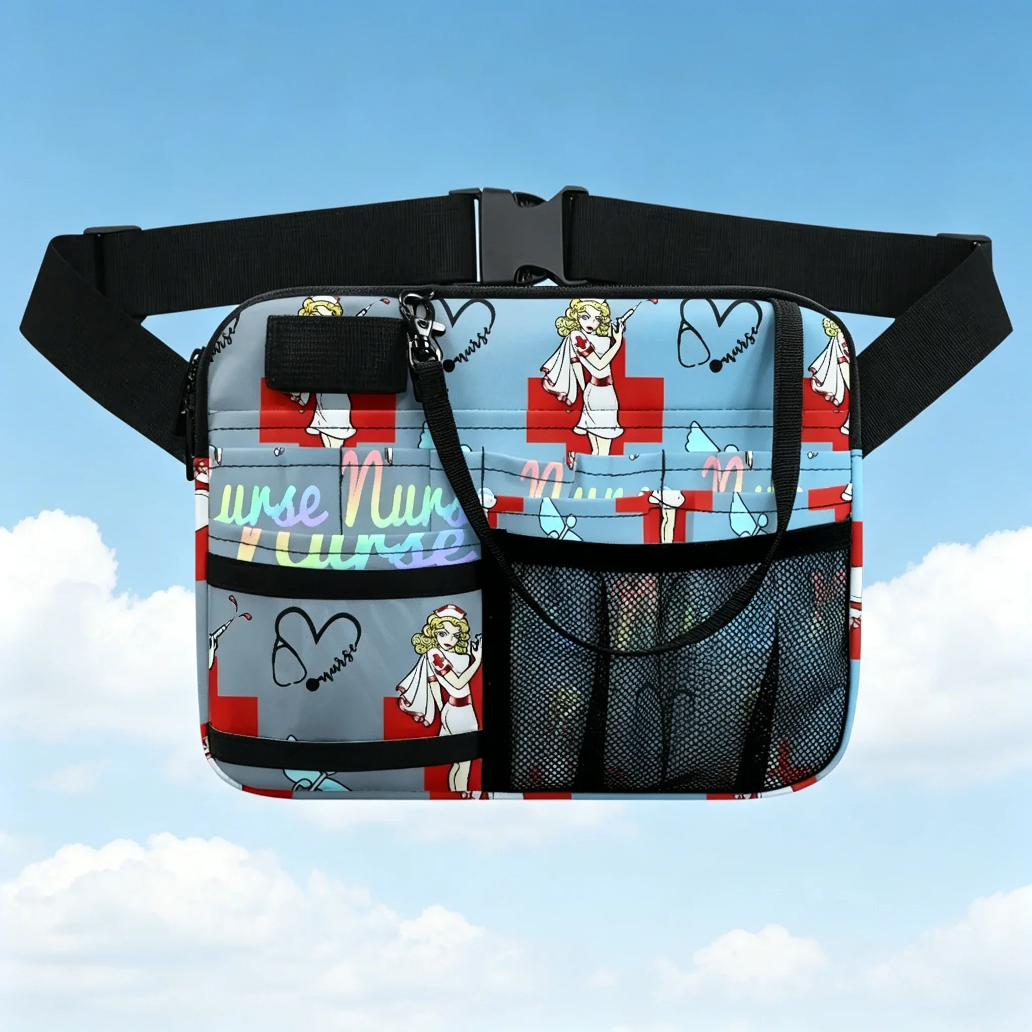Retro Nurse Print Waist Pack - Vintage Medical Utility Fanny Pack for Nurses, Doctors & Healthcare Workers