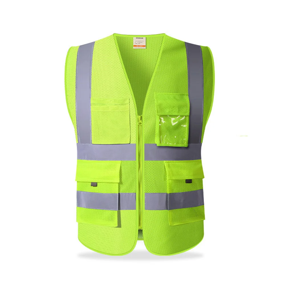 Hi Vis VIZ Excutive Vest High Visibility Reflective Mesh Vest Multi-pocket Safety Vest With Reflective Stripes Mens Summer Vestl