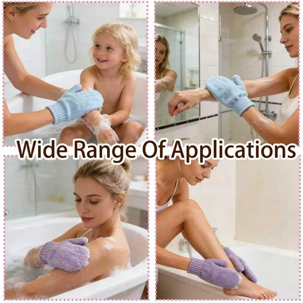 Exfoliating Gloves Set - 8-piece Bath and Body Scrub Mitts for Skin Purification and Massage view 4