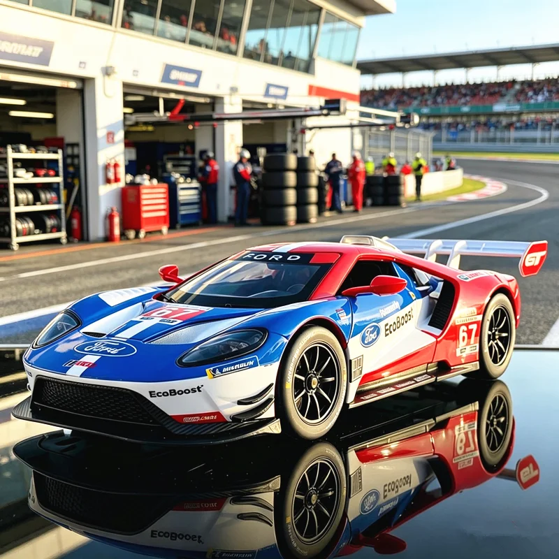 

Модель спортивного автомобиля Ford GT LM GTE из сплава, масштаб 1:24, литая металлическая модель гоночного автомобиля со звуком и светом, имитация, детская игрушка, подарок