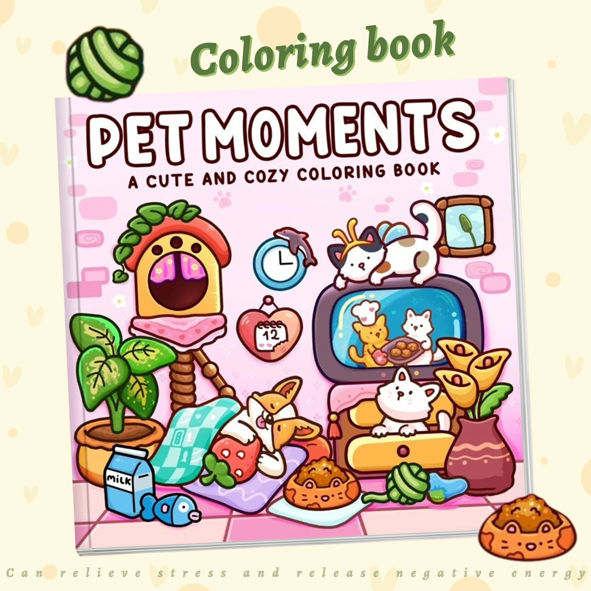 24 صفحة من كتاب التلوين ذو الطابع الحيواني "الإيام الاهتزازية"، مناسب لتخفيف الضغط والاسترخاء والمراهقين لتحفيز الإبداع وعشاق الرسم والهدايا الإبداعية وهدايا عيد الأطفال