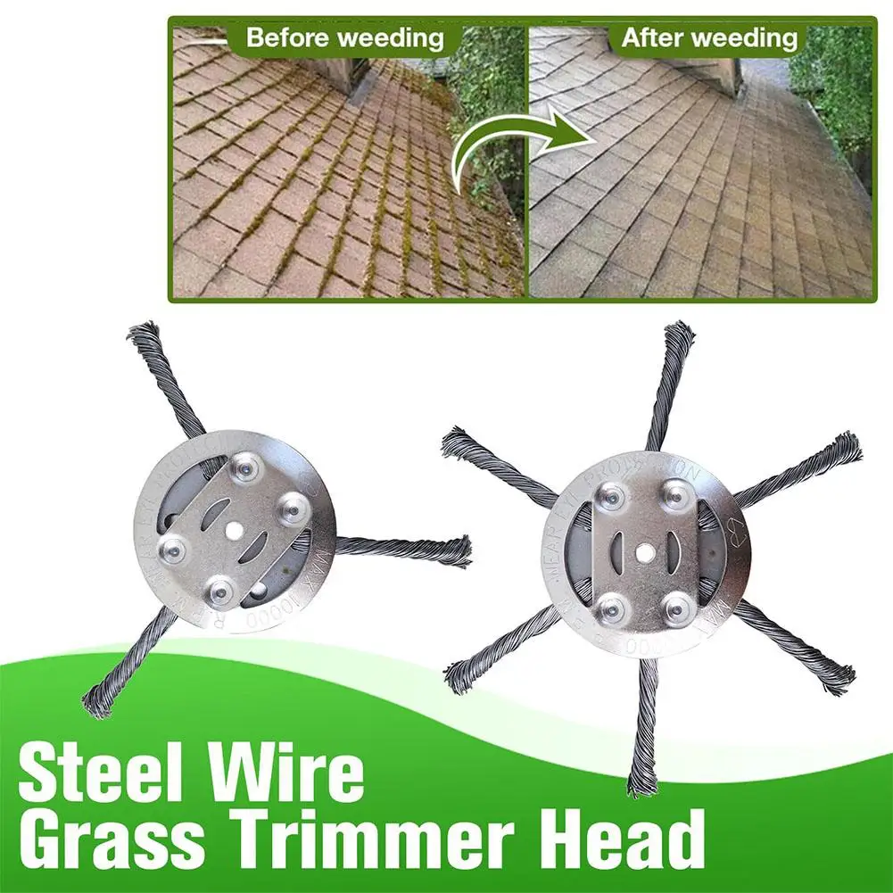 Universal Weed Brush Cutter Head Grass Trimmer Heads Rotary Wheel Brush Disc Wire Wheel Brush Disc Lawn Mower Garden Tools