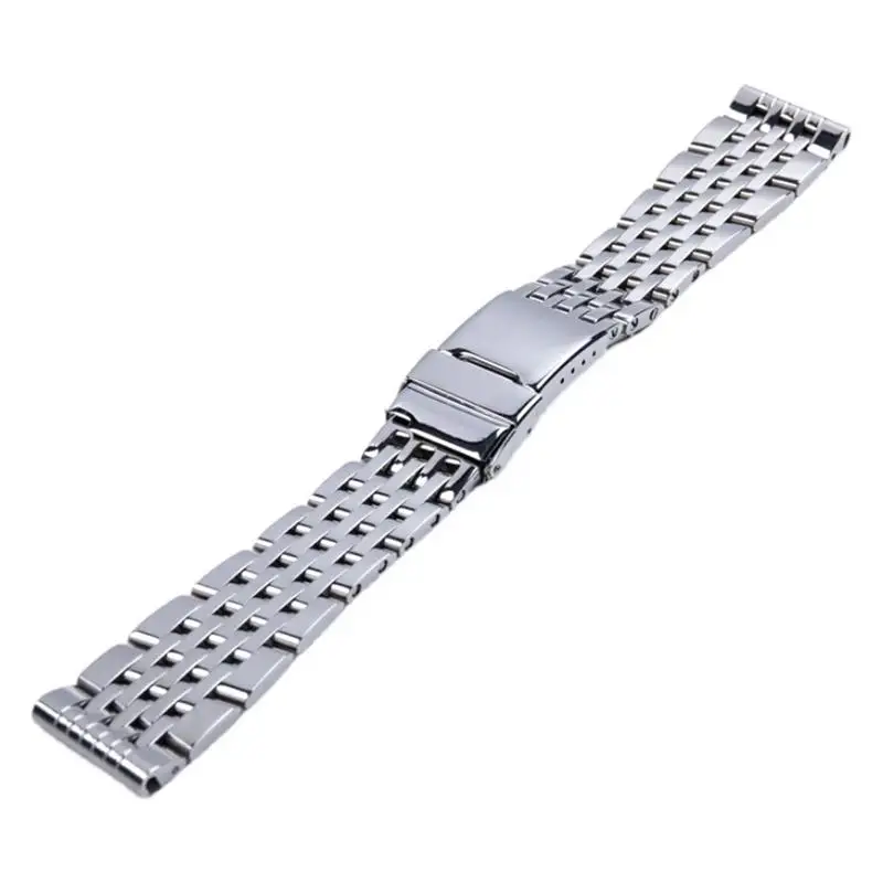 PCAVO 20mm 22mm 24mm Stainless Steel Watchband For Breitling Watch Strap Men\'s Bracelet Push Button Hidden Clasp