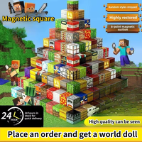 2025 Magnetic Building Blocks Mine World Magnet Cube Set for Boy Girl Kid Age 3+ DIY Model Children Stem STEM Sensory Toy Gift