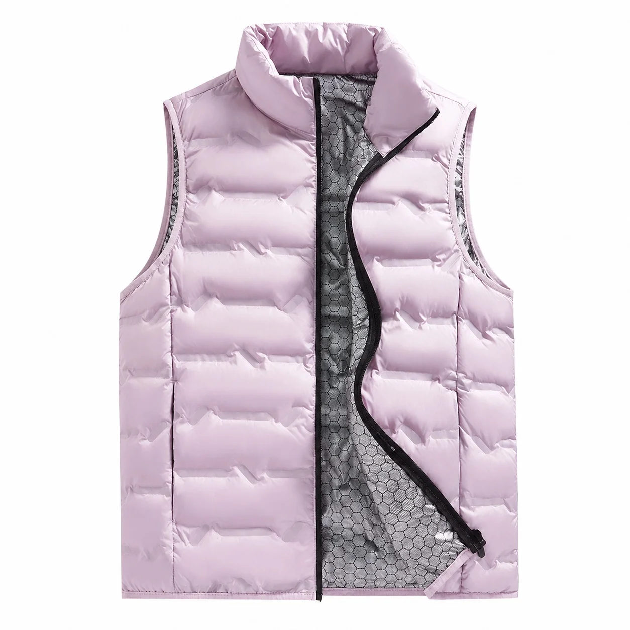 Women's Graphene Lightweight Vest with 80% White Duck Down, Stand Collar Slim Fit Solid Casual Zipper Wrinkle Resistant Jacket