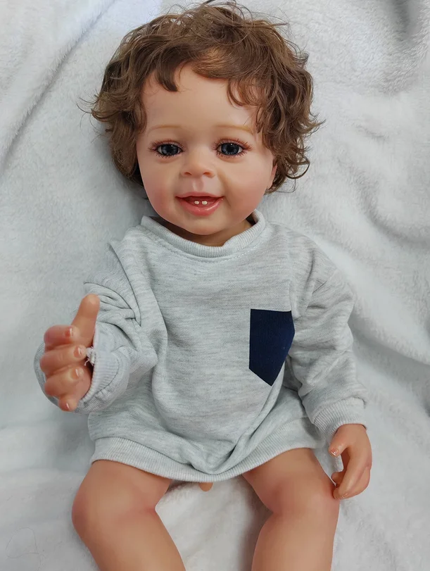 Reborn Silicone Reborn Dolls 20 inch 50 cm Girl Real Looking Dolls with Filling PP Cotton Soft Touch Cuddly Baby Collectible Art Doll with Pacifier for Age 3+
