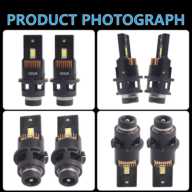

Plug and Play D2S D2R D4S D4R LED Headlight Bulbs 6000K 12V Universal Car Headlamp Kit Super Bright High Power 4648LM Canbus