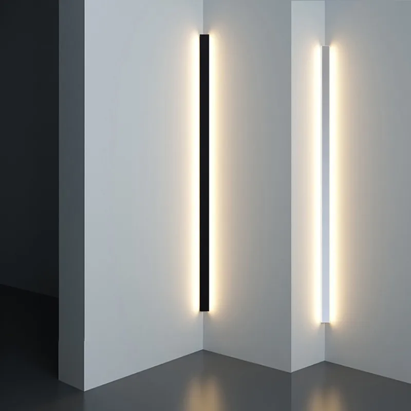 Imagem -02 - Modern Minimalista Canto Led Wall Sconce Linha tipo Wall Light Escada Quarto Lâmpada de Cabeceira Iluminação Interior