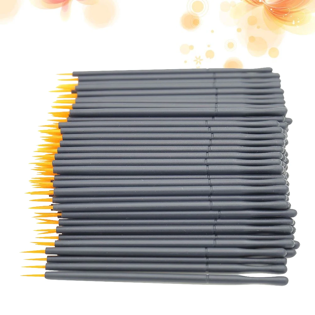 100 個使い捨てアイライナーブラシ薄い先端ワンドアプリケーター液体メイクアップツールアイリップライン溶剤まつげ