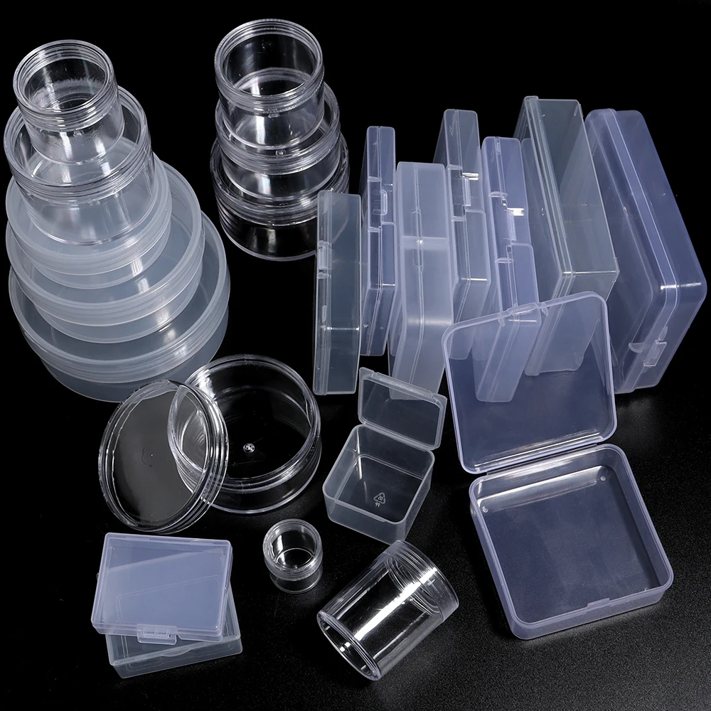 Plastic Transparent Storage Box Jewelry Beads Container Fishing Tools Accessories Box Small Items Sundries Organizer Case