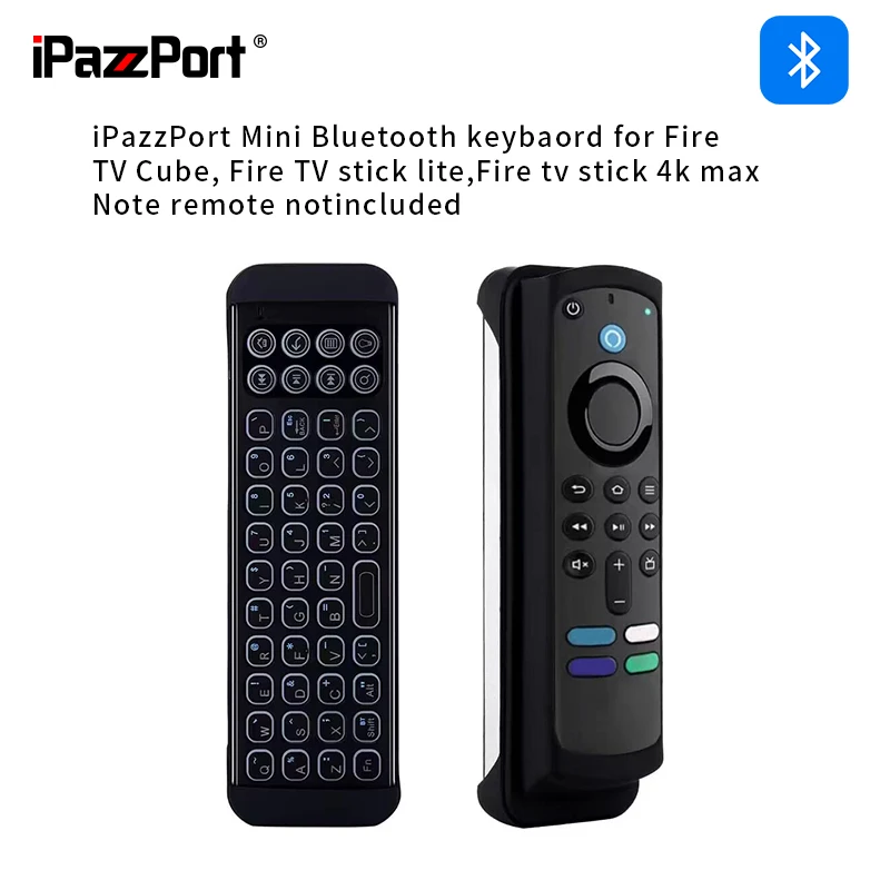 

Беспроводная мини-клавиатура iPazzPort с Bluetooth и силиконовым рукавом для Firestick/Max/Lite/Cube Echo Show 15