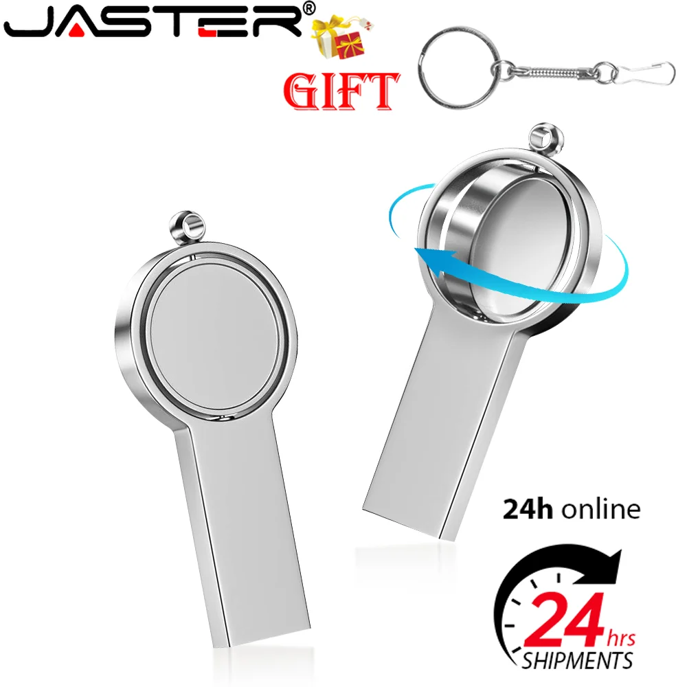 

Creative Gift Memory Stick 128GB Blue USB Flash Drive 64GB 32GB Oval Pen Drive 16GB Metal Pendrive 8GB Rotatable Storage Devices