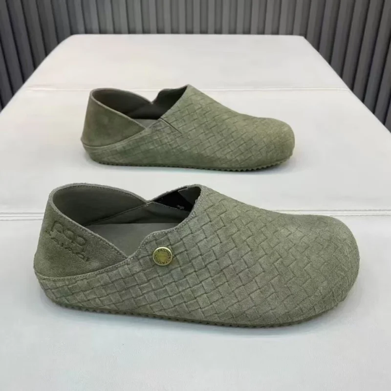 Outdoor Slip on Men Casual Shoes Comfortable Half Slippers Fashion Loafers Boken Shoes Breathable Walking Footwear Driving Shoes