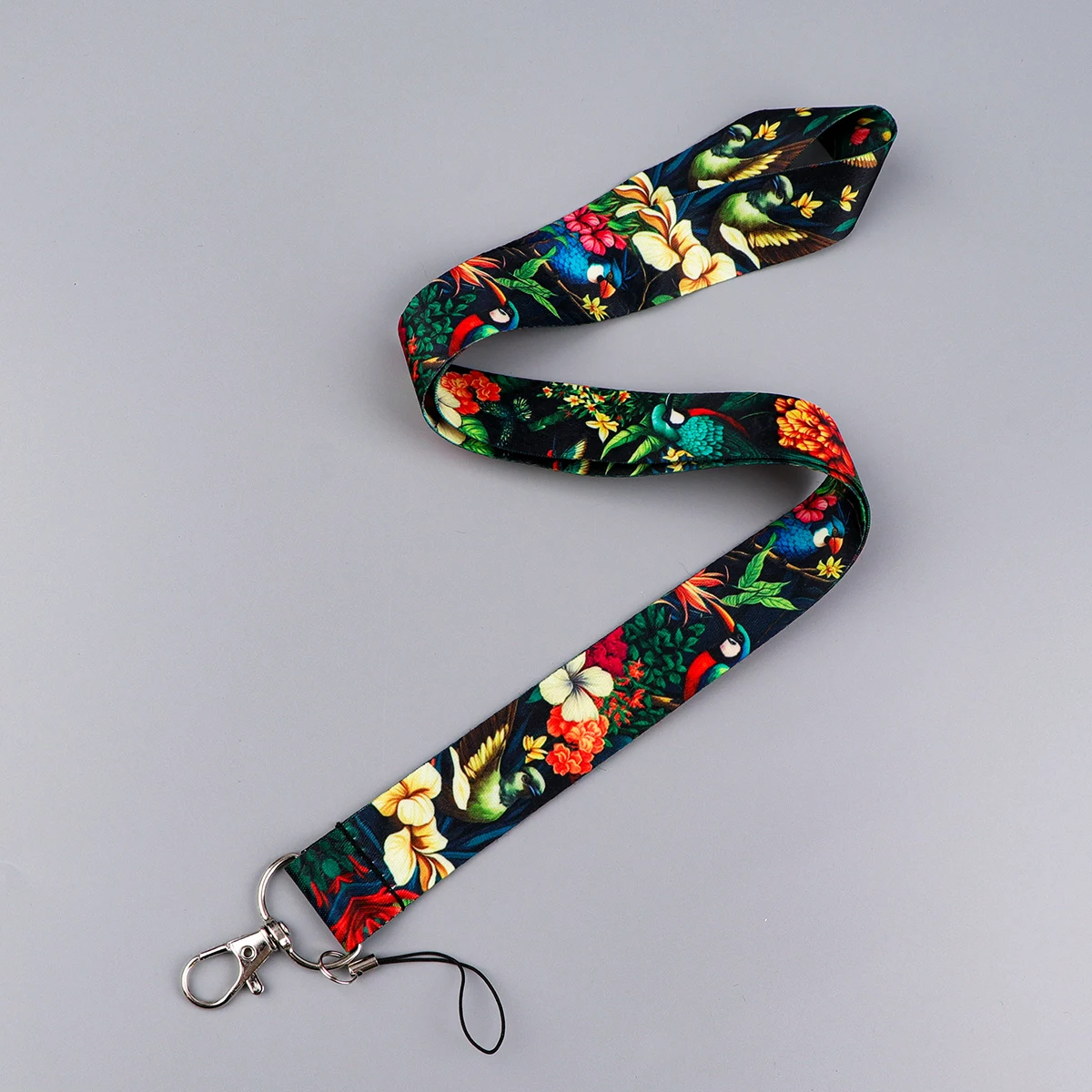 Flowers and Birds Neck Straps Lanyards for Keys ID Card Gym Phone Straps USB Badge Holder DIY Hang Rope Anti-lost Lanyard