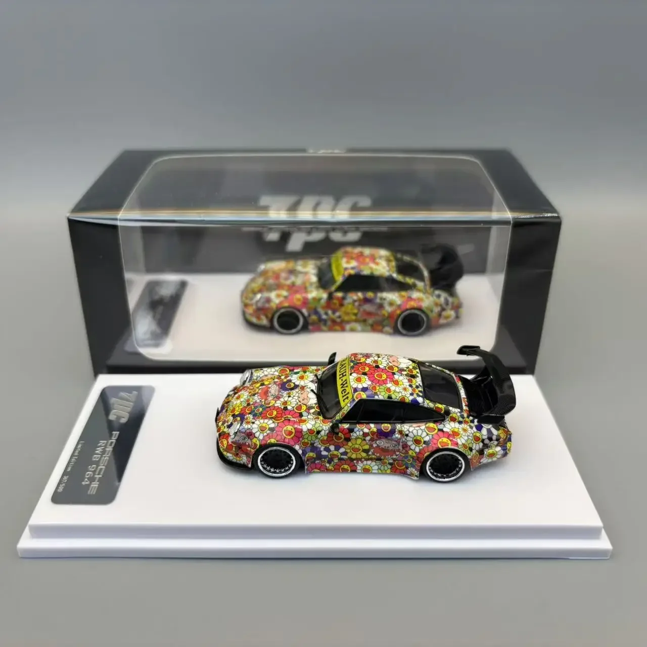 TPC 1:64 Porsche RWB 964 993 Wide Body Modified Sunflower Luminous Alloy Car Model