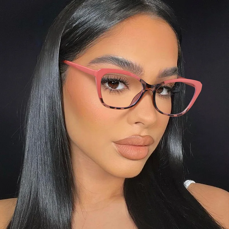 

Fashion Anti-blue Light Women Cat Eye Eyeglasses Frame Brand Designer Oversized Optical Glasses New Optical Spectacle Eyewear