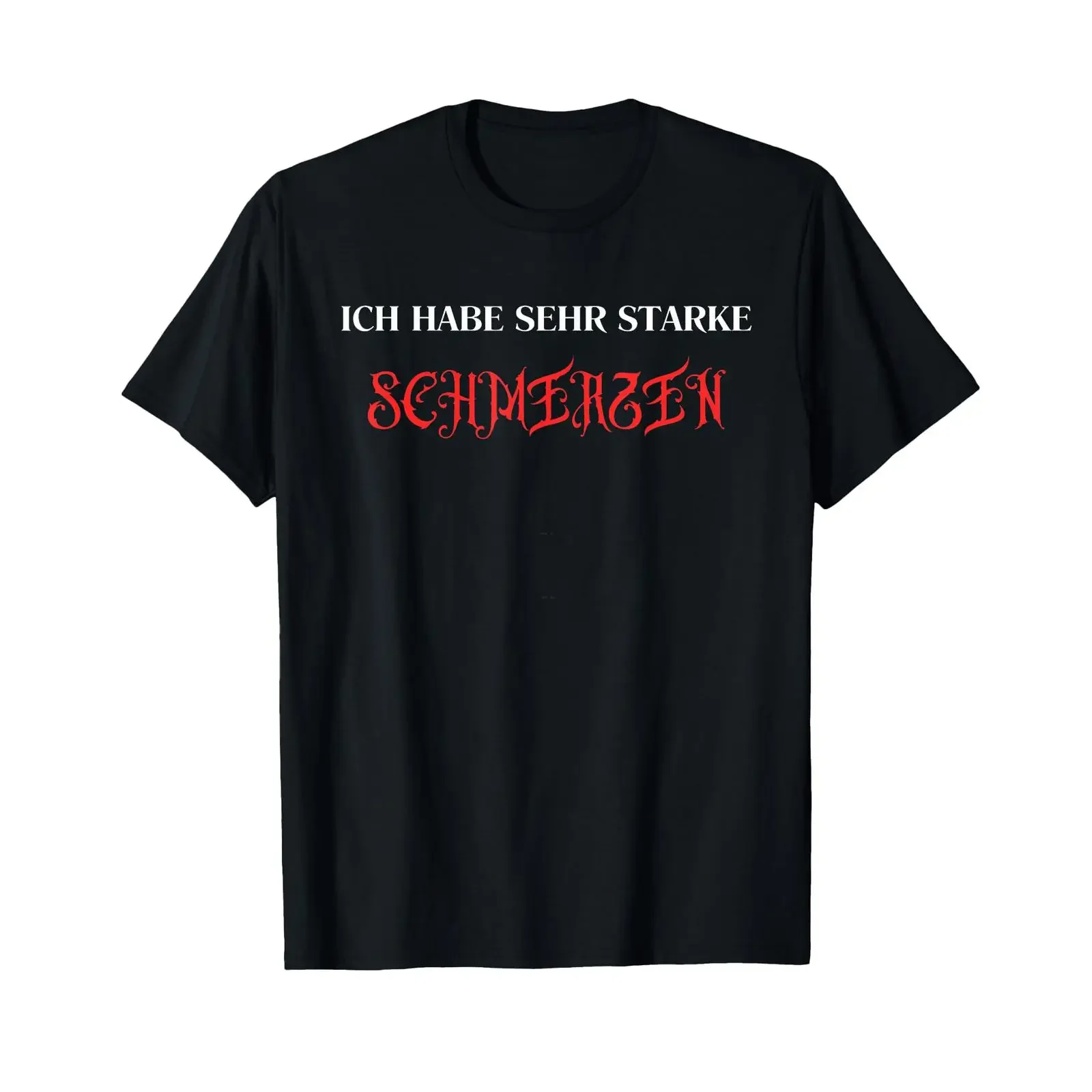 T Shirt with German Text quot Ich habe sehr starke vintage Washed Casual graphic homme Slightly Stretched Soft fashion