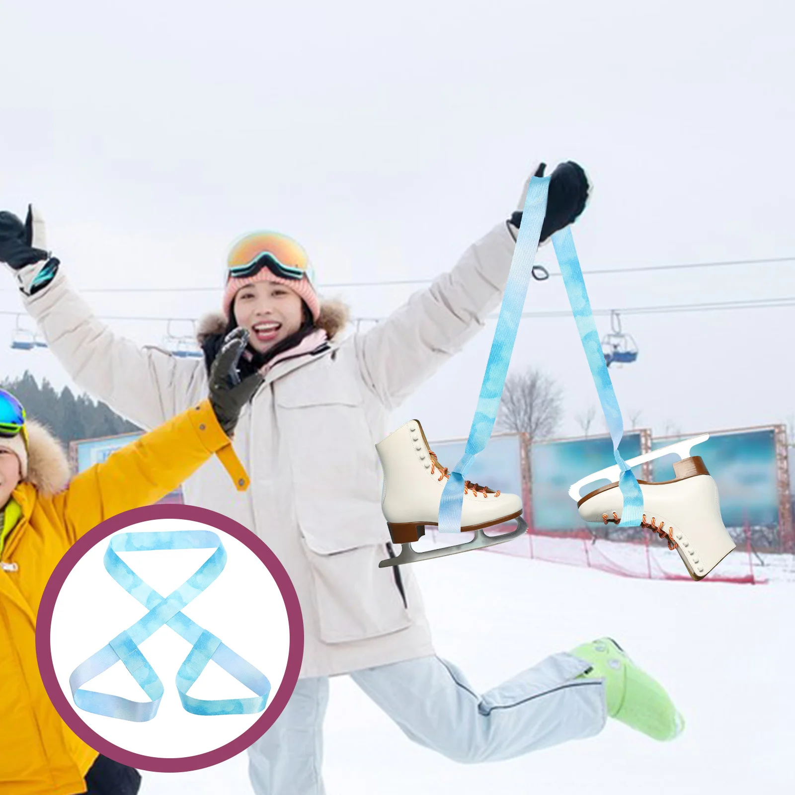 

Ski Boots Carrying Strap Lightweight Durable Polyester Cotton Practical Outdoor Ski Boot Fixing Strap Portable Snowboard Boots