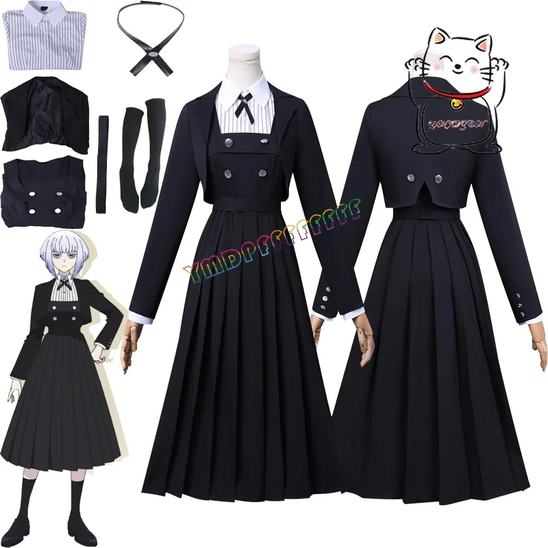 

Anime New White Yahuan Black School Uniform Cosplay Halloween Carnival Carnival Night New