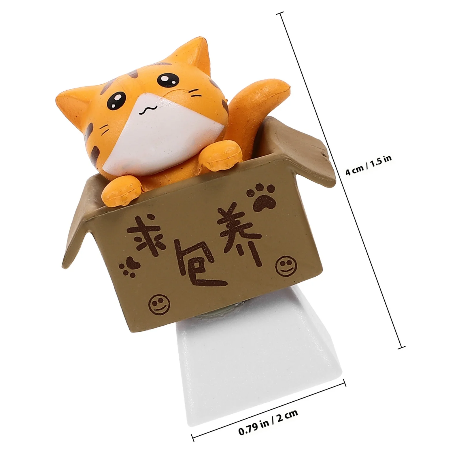 Adorable Cat in Box R4 Profile Keycap Custom DIY Mechanical Keyboard Caps Decoration Replacement Key Caps for Gaming Gift