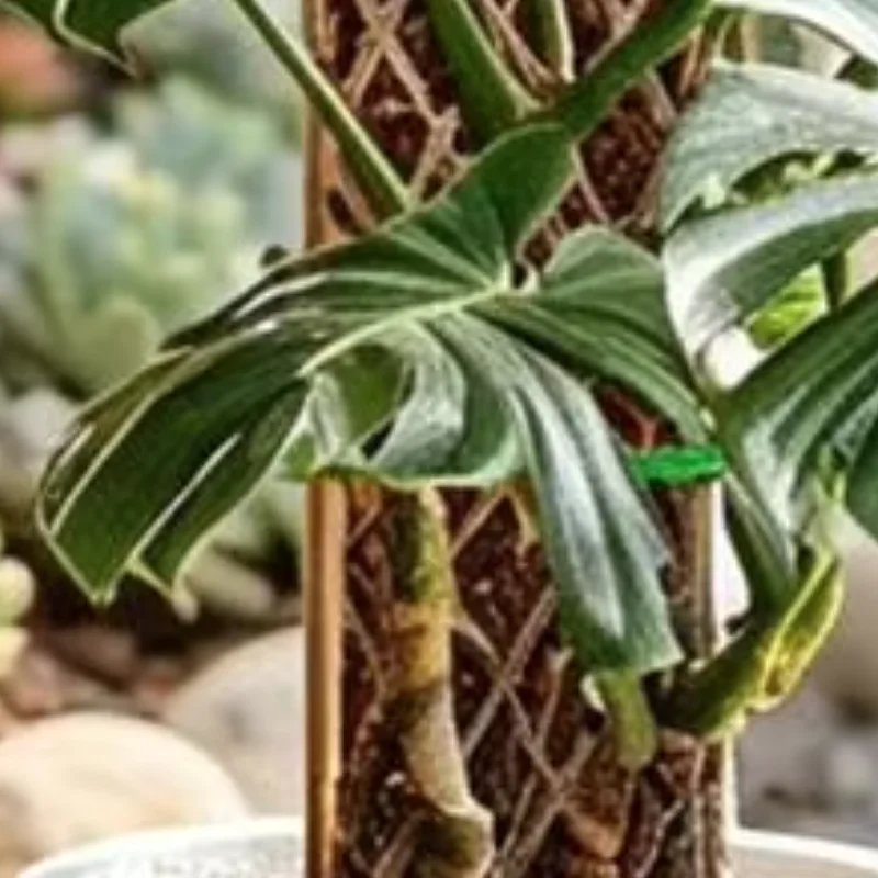 

16 Inch Moisture Retaining Moss Pole Plastic D-Shaped Climbing Plant Support Pole Works for Indoor Plant Growth