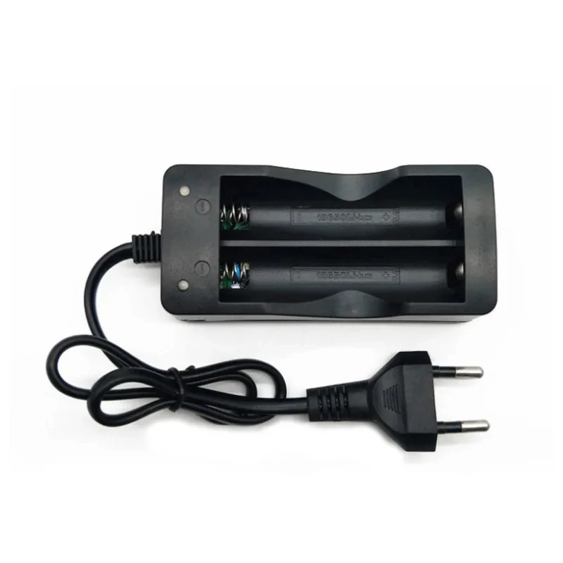 18650 Batterieladegerät Schwarz 2 Steckplätze AC 110 V 240 V Dual Für 18650 Laden 4,7 V wiederaufladbares Lithium-Batterieladegerät EU-Steckdose