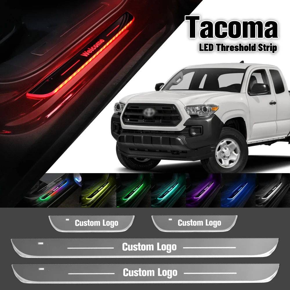 

For Toyota Tacoma 1994-2023 Car Door Sill Light Customized Logo LED 2016 2017 2018 2010 Welcome Threshold Pedal Lamp Accessories