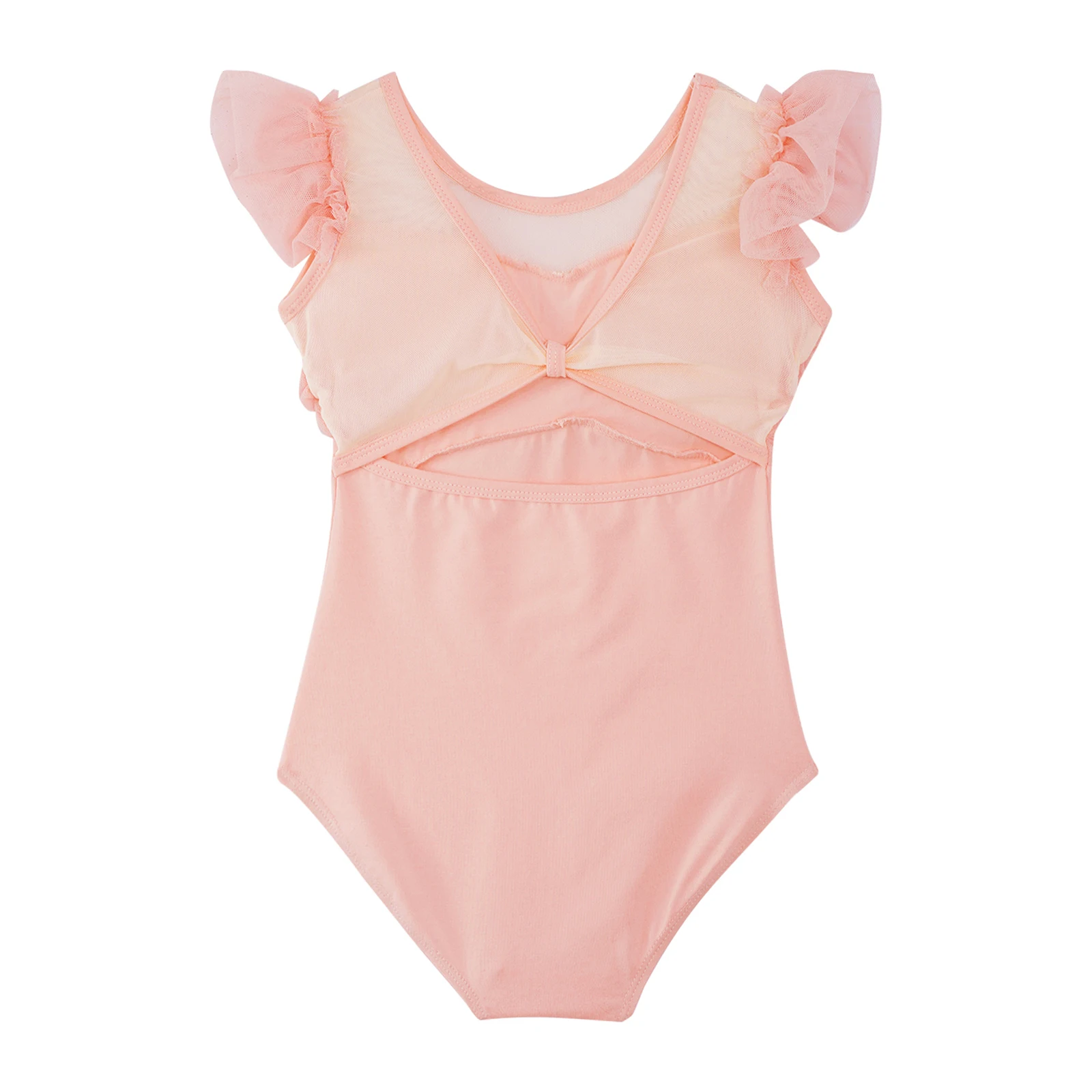 Ballet Maillots Voor Meisjes Kinderen Ruche Mouwen Dans Gymnastiek Eendelig Katoenen Romper Bodysuit Activewear Ballerina Kostuum