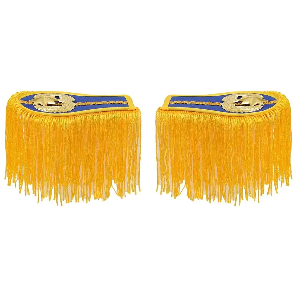 1Pair Multipurpose Shoulder Pad Epaulettes Brooch Board Colorful Tassel Fringe Epaulets With Buckle Jackets Overcoats Epaulett view 4