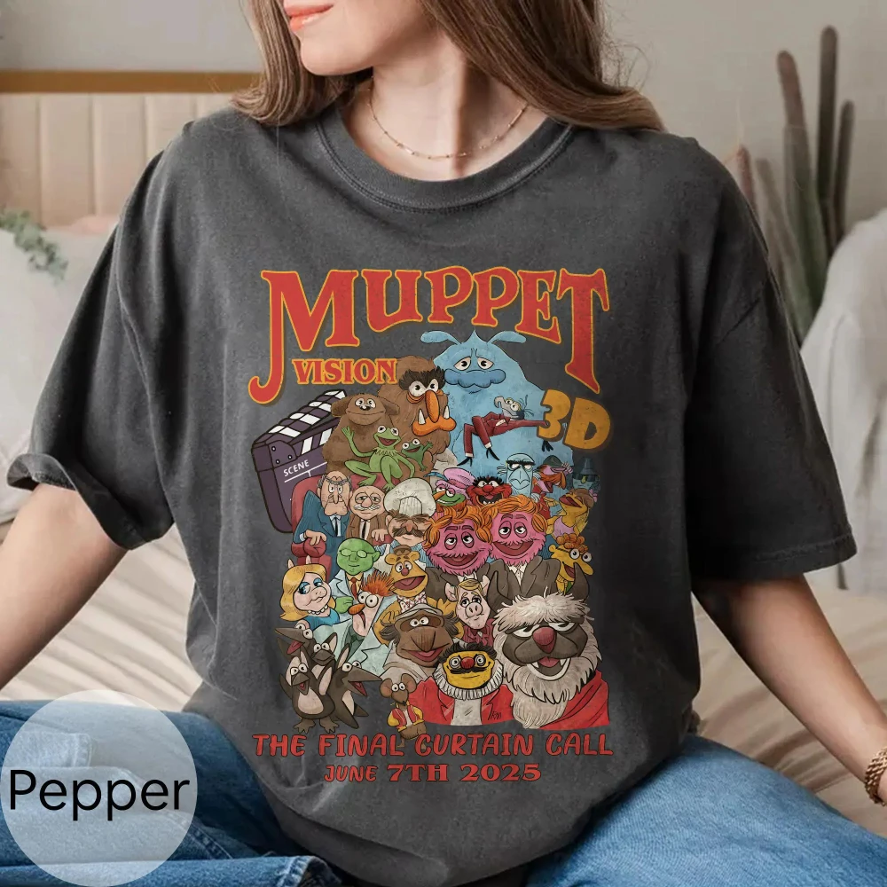 ريترو Muppet Show Final Curtain Call 1991 - 2025 قميص ديزني Muppet Vision تي شيرت، قميص والت ديزني قميص رحلة ديزني للفتيات