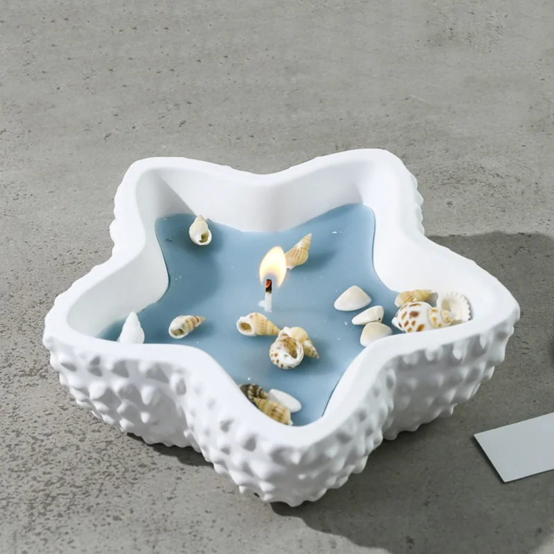 Fai da te stella marina candela tazza stampo in Silicone portacandele ornamento resina di gesso stampo epossidico artigianato domestico decorazione strumenti di stoccaggio