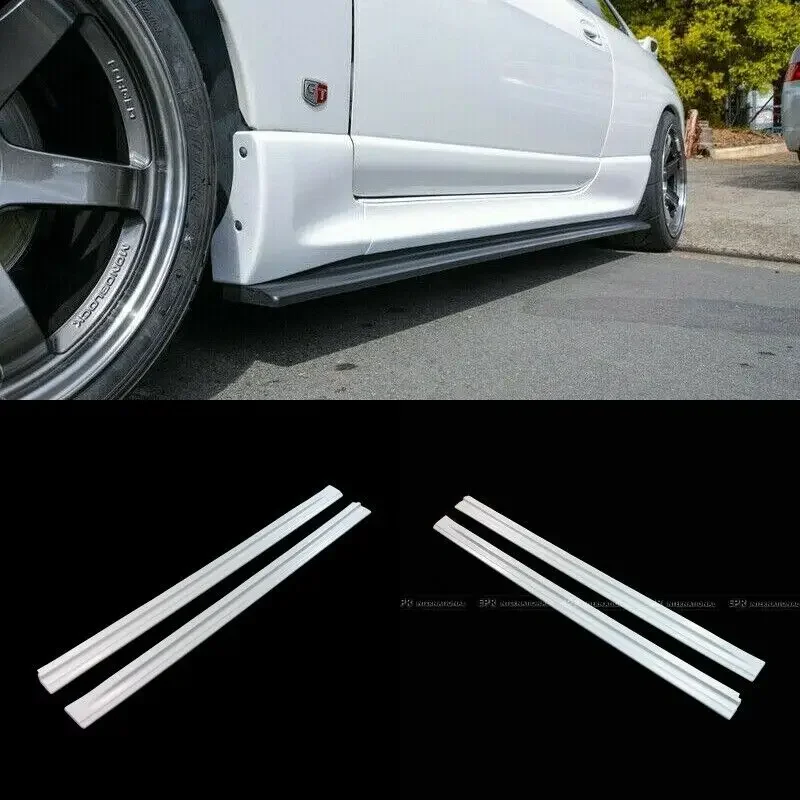 For Nissan Skyline R33 GTR EPA Type FRP Unpainted Side Skirt Extension Addon Trim Bodykits 2pcs Unfinish